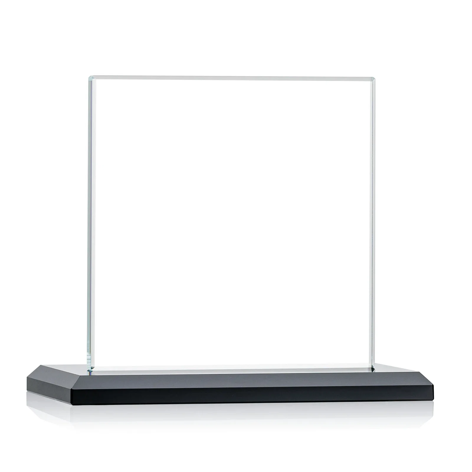 Promotional Starfire Crystal Square Award on Matching Beveled Base, awards for company anniversary events