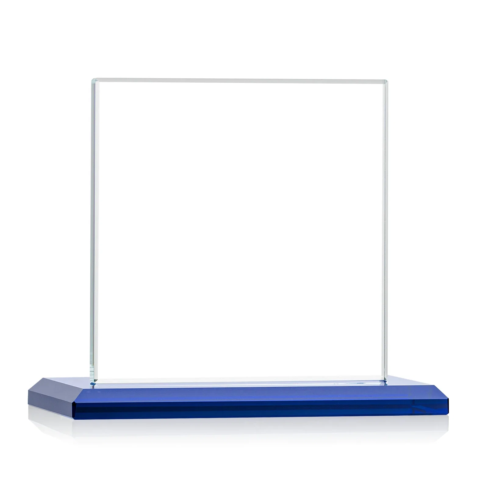 Branded Starfire Crystal Square Award on Matching Beveled Base, awards for sales achievement awards