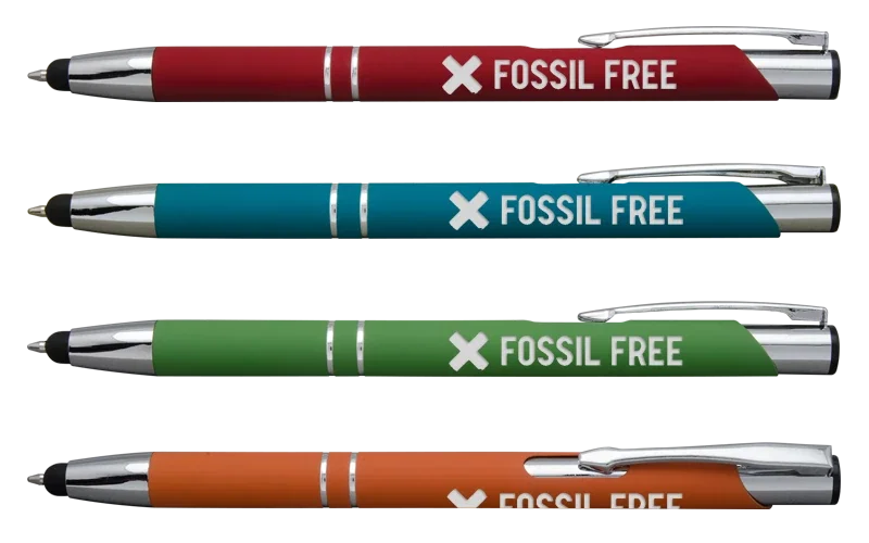 Cardoza Laser-Engraved Stylus Pen. Dual-function ballpoint and stylus pen with laser-engraved logo for tech companies