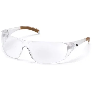 Carhartt Billings safety glasses side profile showing padded temple arms and wraparound lens