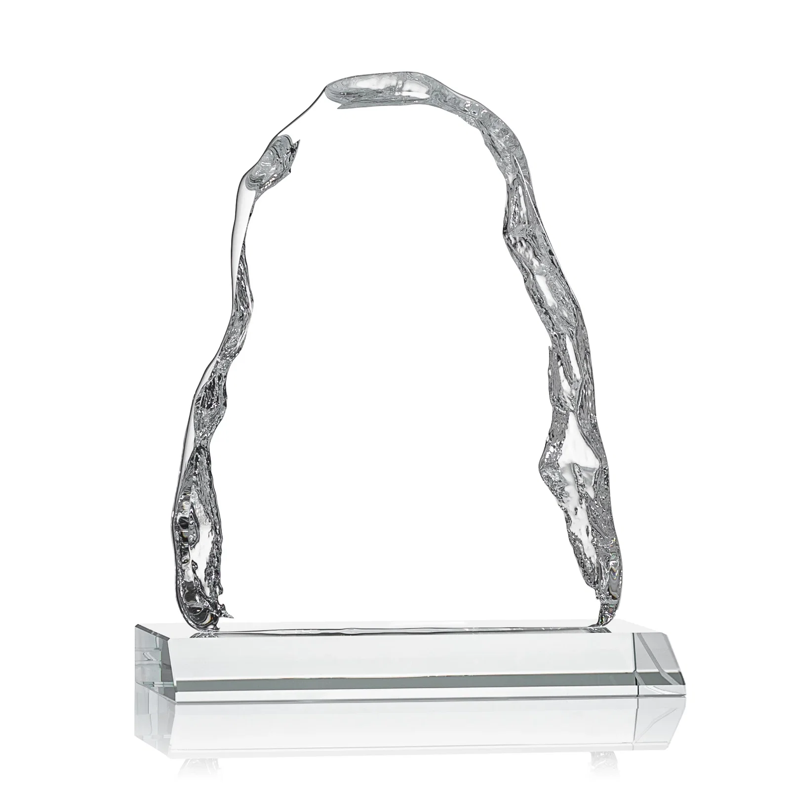 Personalized Optical Crystal Iceberg Award on Mitered Color Base - Carling, awards for graduation ceremonies