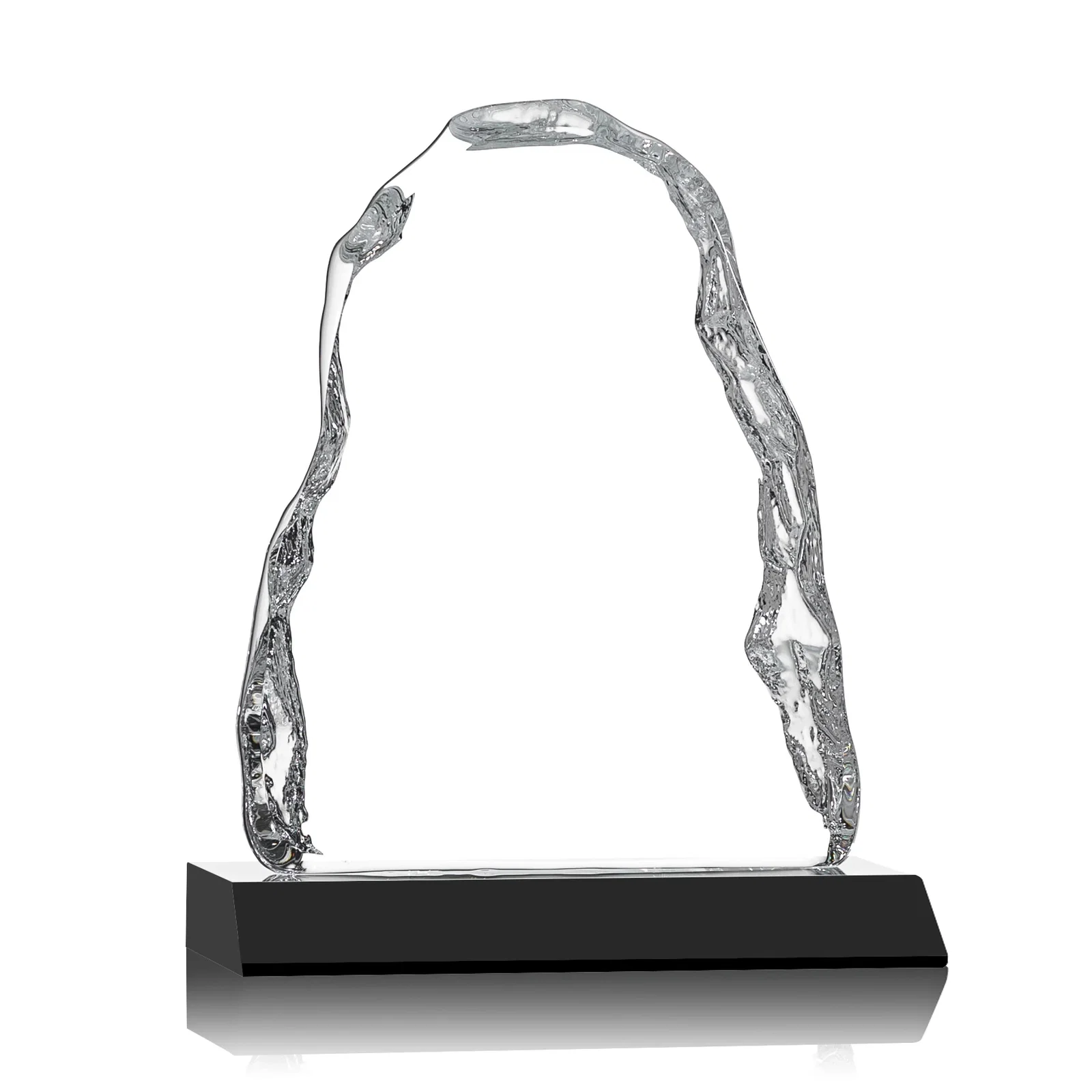 Personalized Optical Crystal Iceberg Award on Mitered Color Base - Carling, awards for safety achievement programs