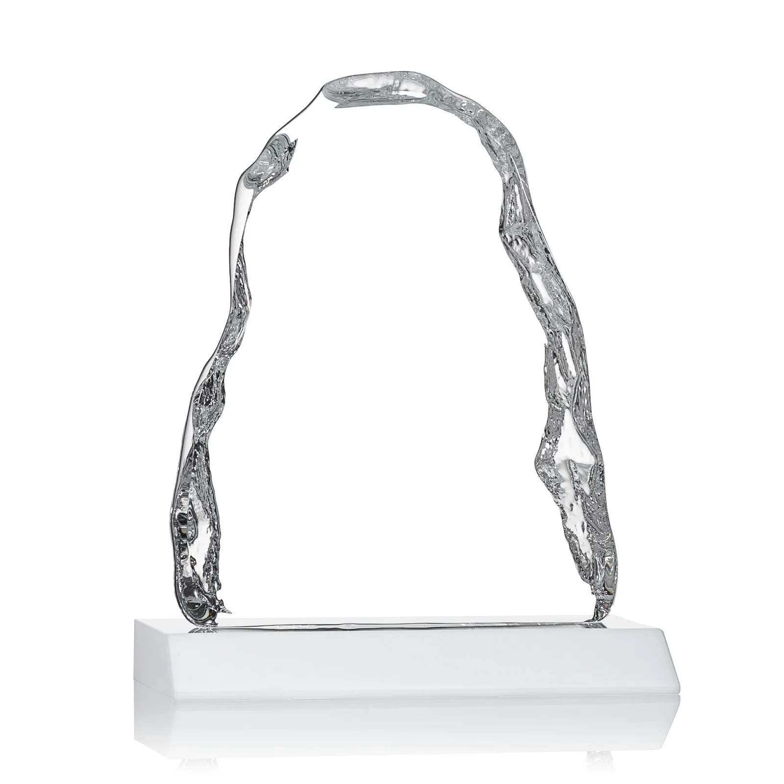 Promotional Optical Crystal Iceberg Award on Mitered Color Base - Carling, awards for employee recognition