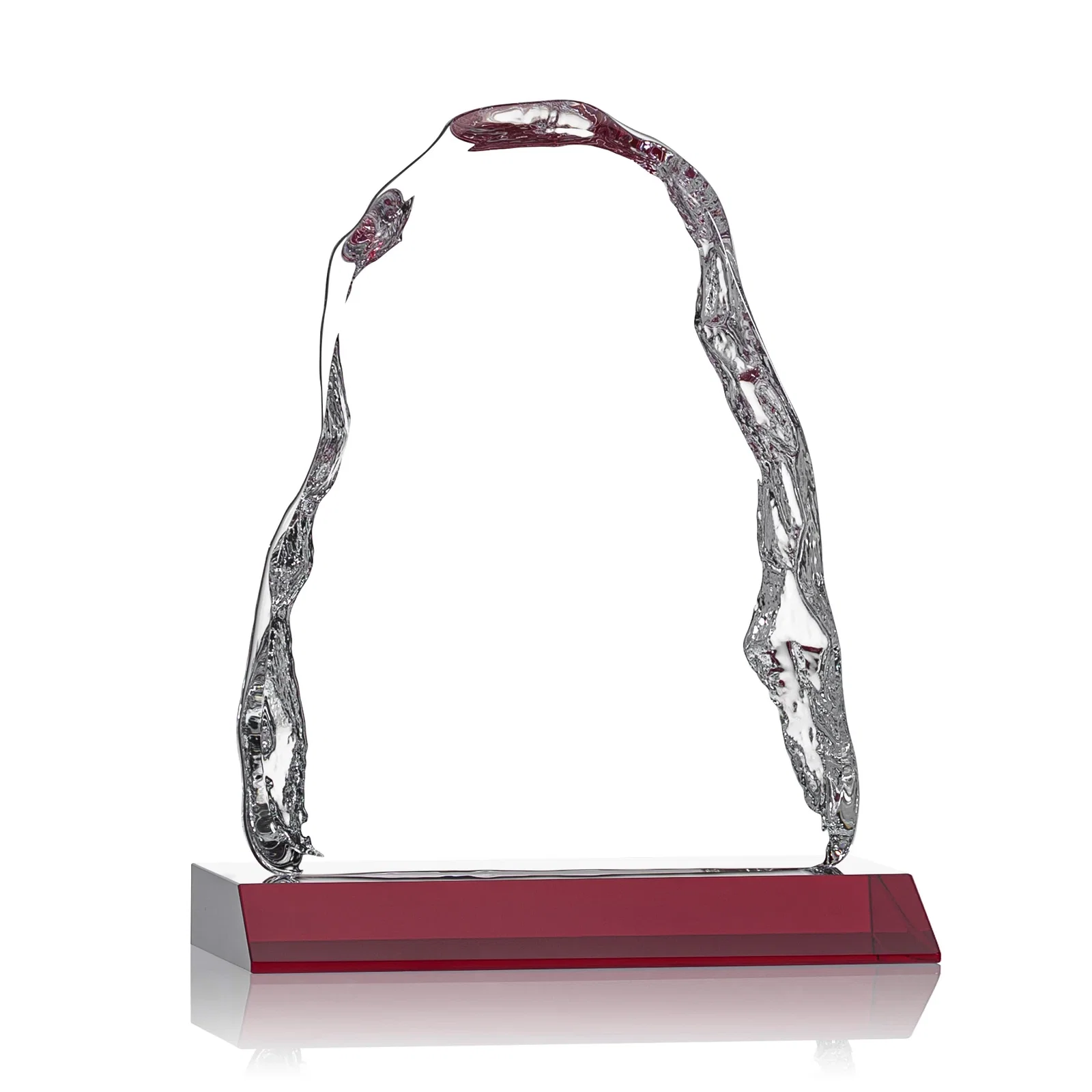 Promotional Optical Crystal Iceberg Award on Mitered Color Base - Carling, awards for service anniversary gifts