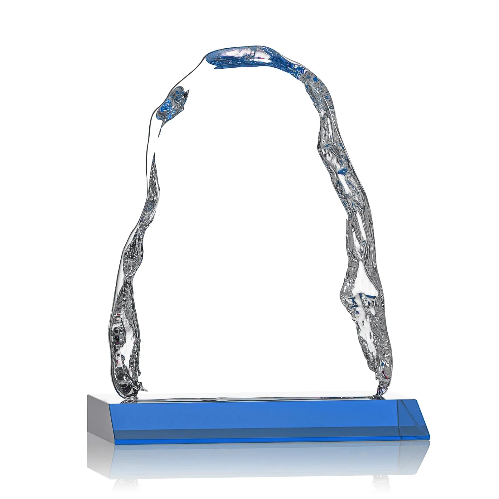 Promotional Optical Crystal Iceberg Award on Mitered Color Base - Carling, awards for sales achievement awards