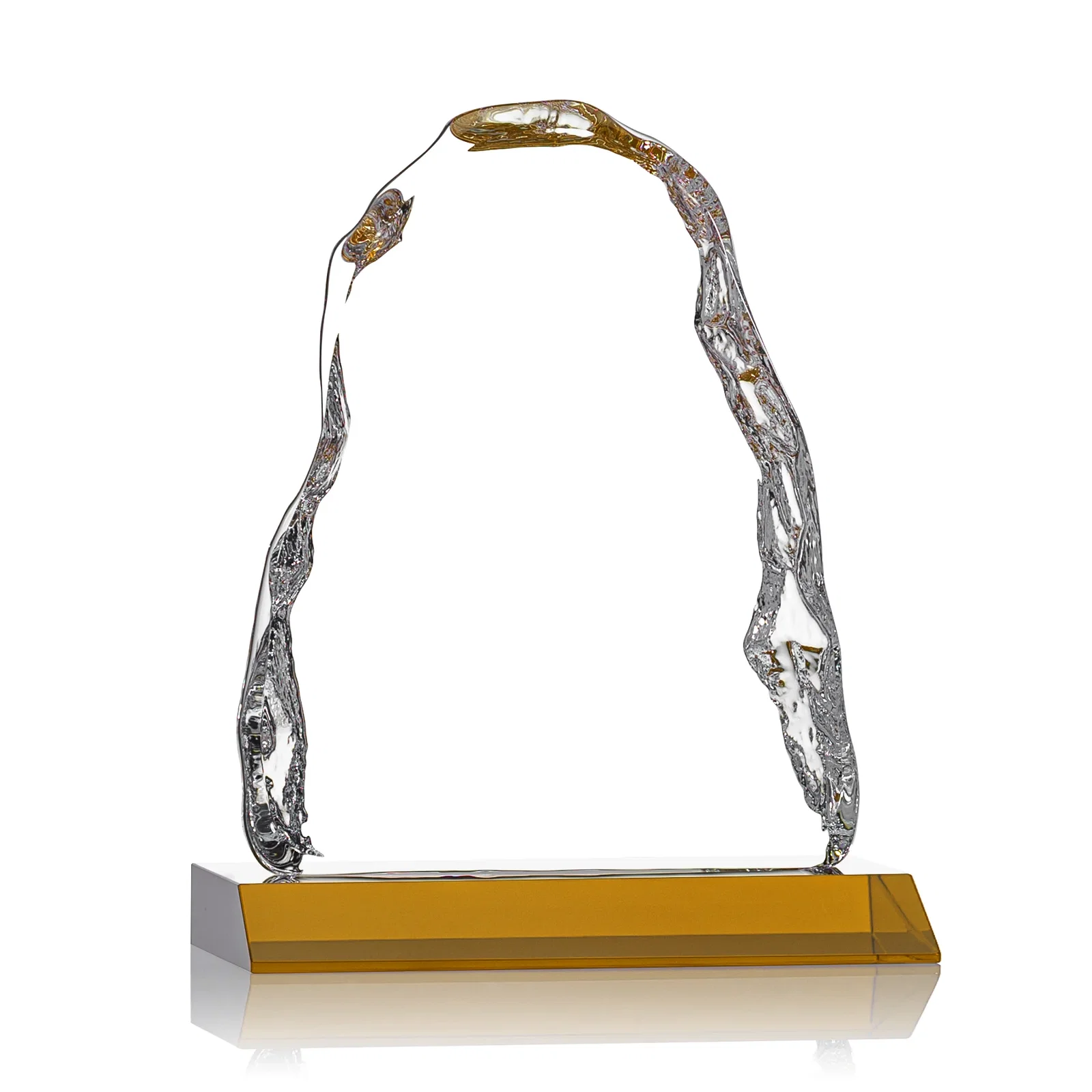 Promotional Optical Crystal Iceberg Award on Mitered Color Base - Carling, awards for retirement presentations