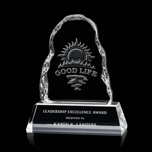 Optical Crystal Iceberg Award With a 3.5 x 5.125 Back Etch