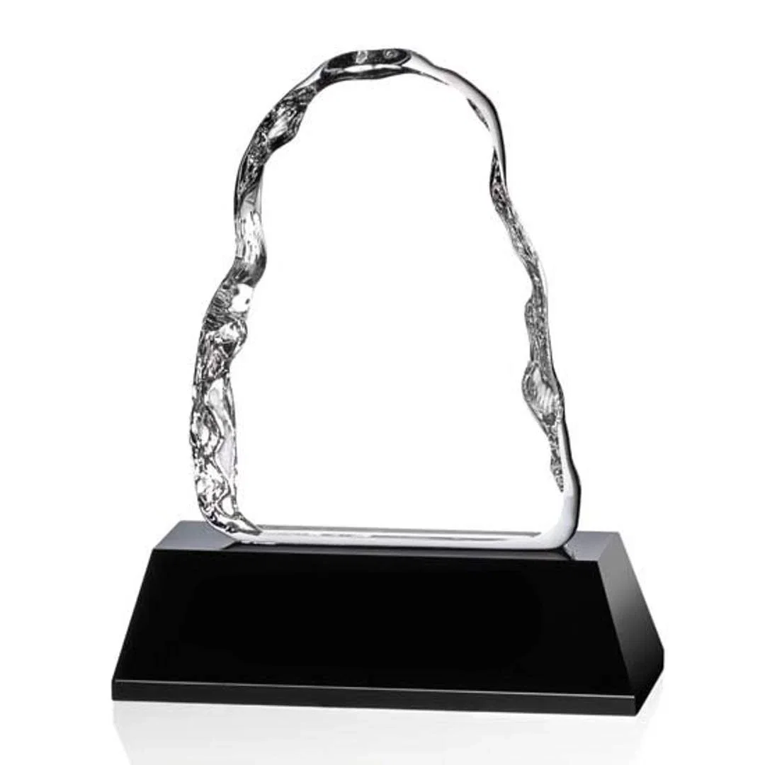 Custom Optical Crystal Iceberg Award With a 3.5 x 5.125 Back Etch, awards for sales achievement awards