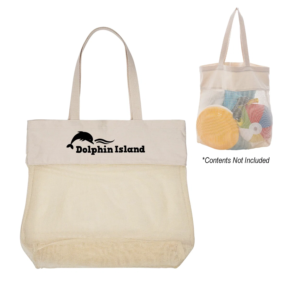 Shopper carrying the canvas carryall by its straps