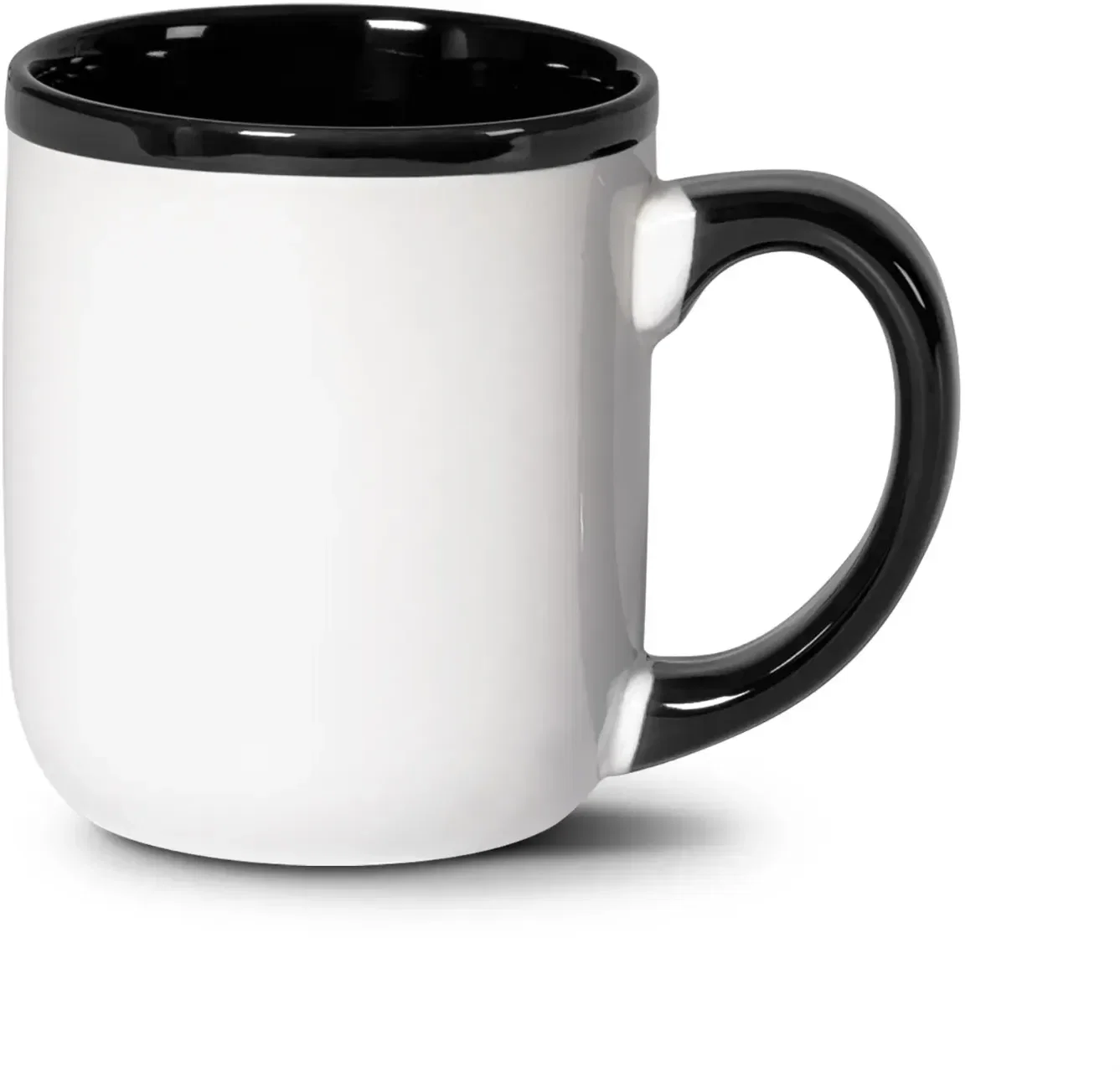 16oz Custom White-Black Ceramic Coffee Mug  — view 3