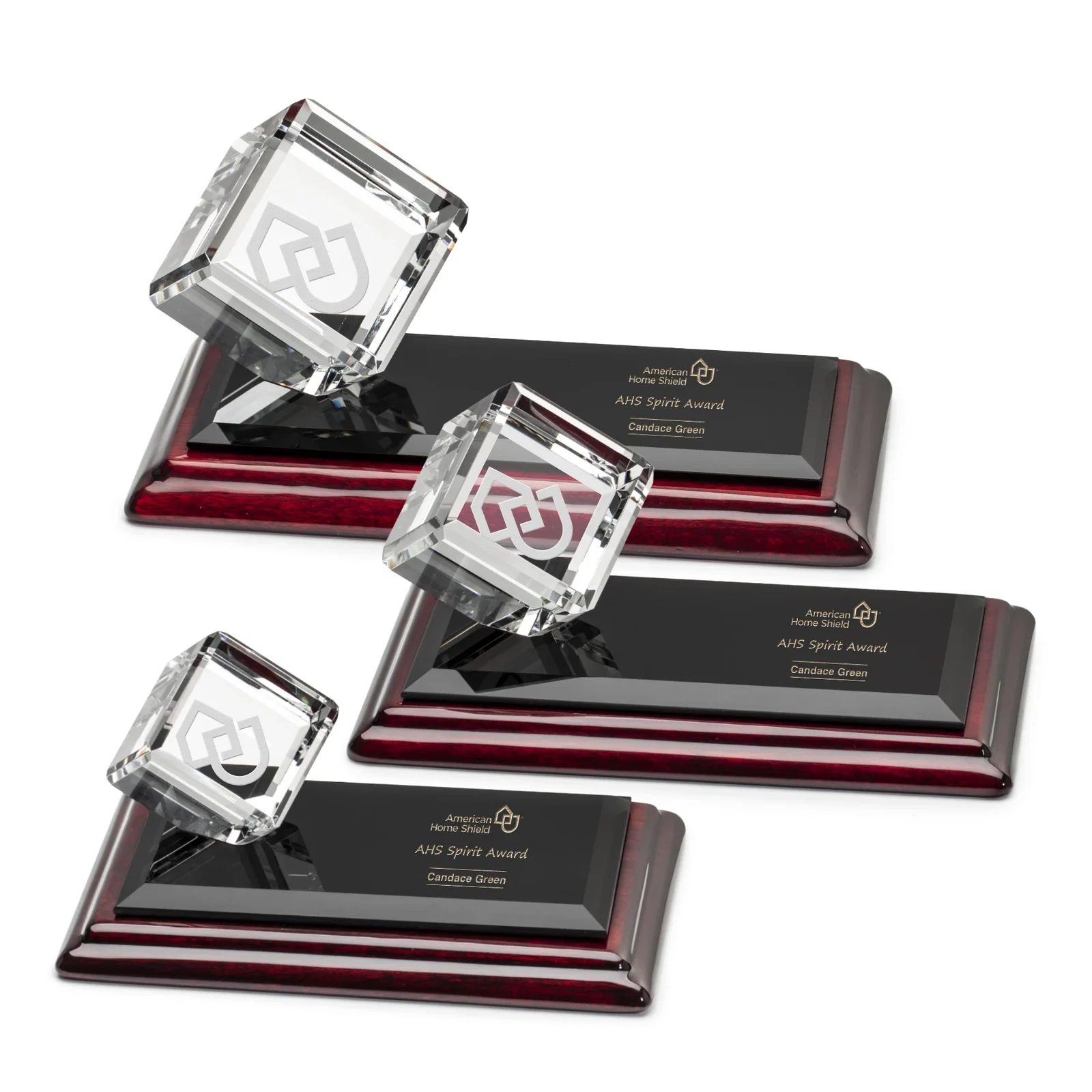 Custom Optical Crystal Cube Award for employee recognition