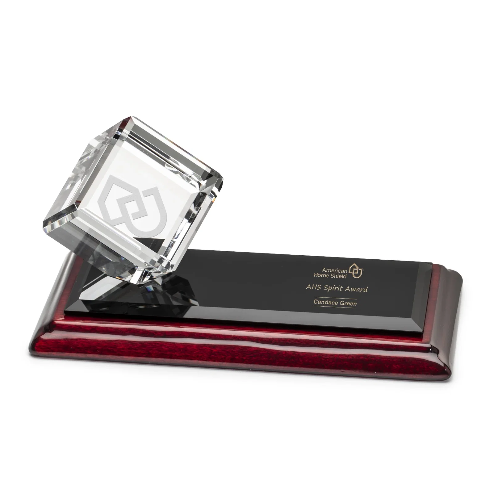 Custom Optical Crystal Cube Award for sales achievement awards