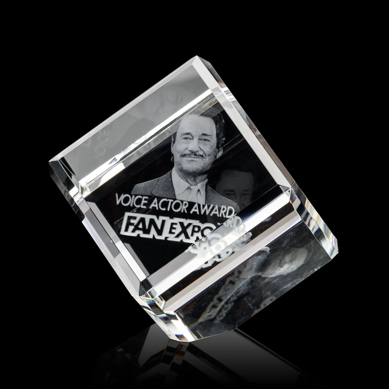 Custom Clipped-Corner Crystal Cube Paperweight, 2"-4.625" in 6 Sizes, client appreciation gift for dealer and partner awards