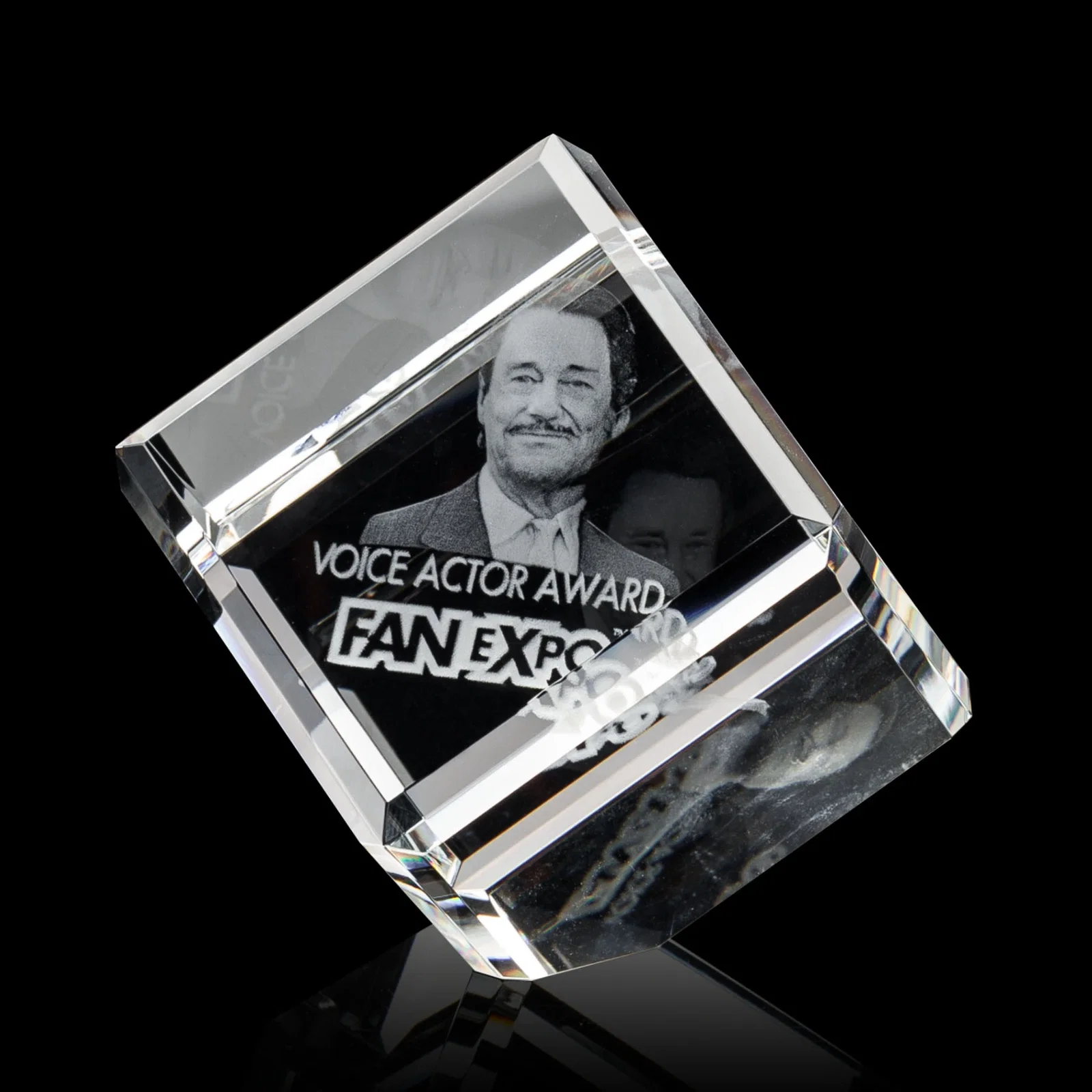 Custom Clipped-Corner Crystal Cube Paperweight, 2"-4.625" in 6 Sizes, client appreciation gift for company anniversary events