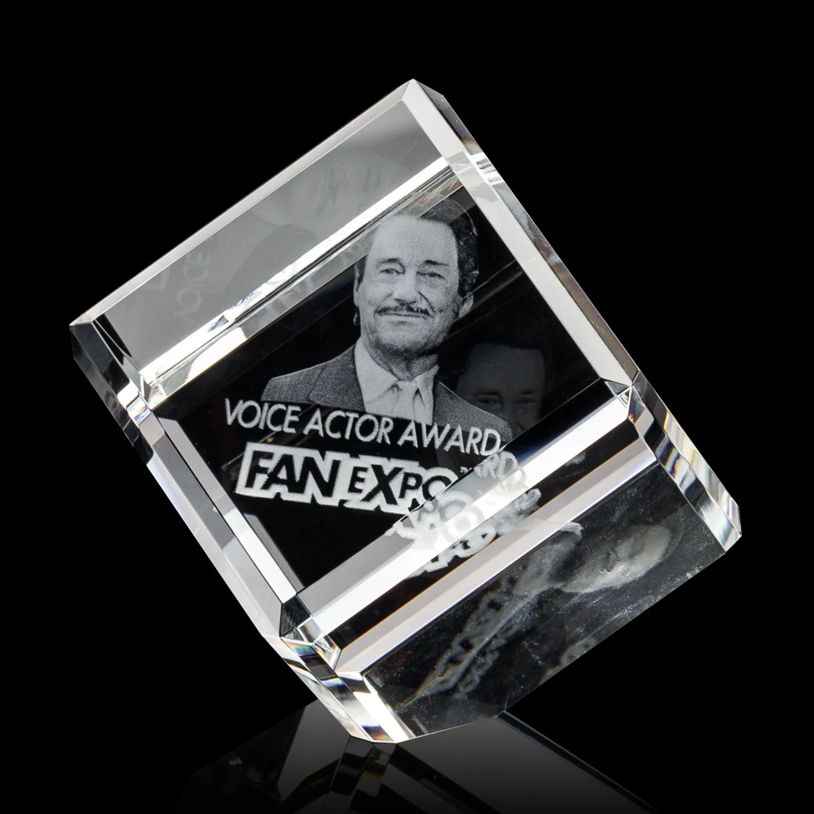 Personalized Clipped-Corner Crystal Cube Paperweight, 2"-4.625" in 6 Sizes, client appreciation gift for employee recognition