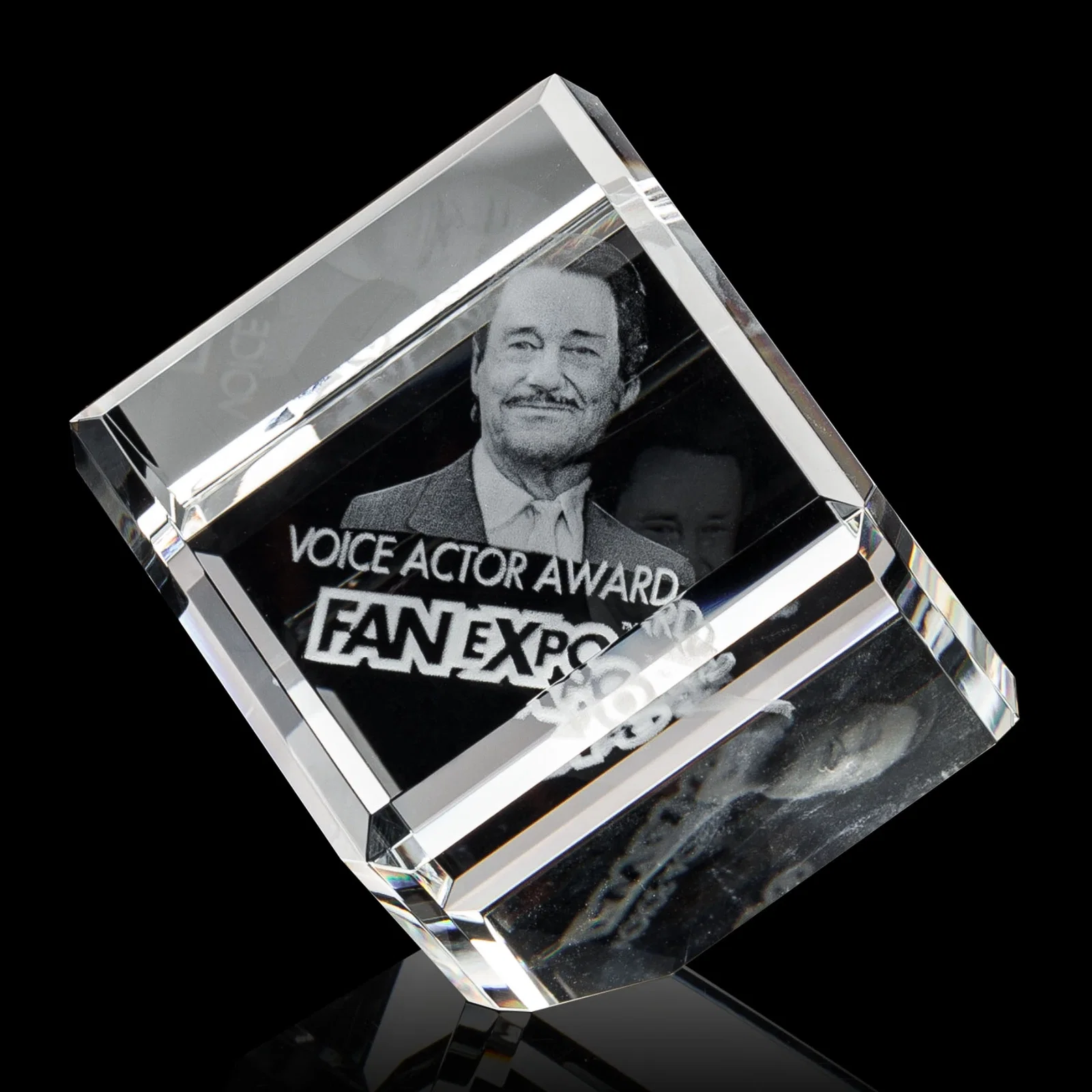 Personalized Clipped-Corner Crystal Cube Paperweight, 2"-4.625" in 6 Sizes, client appreciation gift for corporate award ceremonies