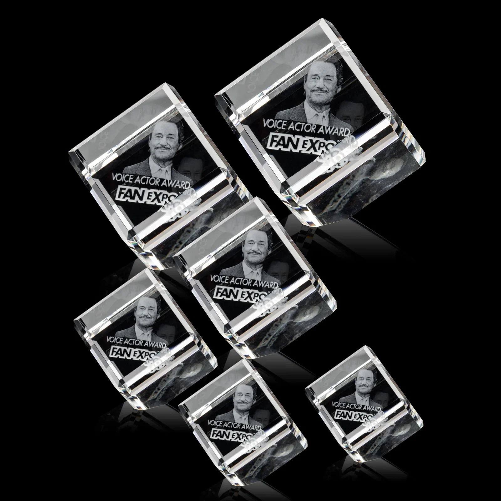 Custom Clipped-Corner Crystal Cube Paperweight, 2"-4.625" in 6 Sizes, client appreciation gift for graduation ceremonies