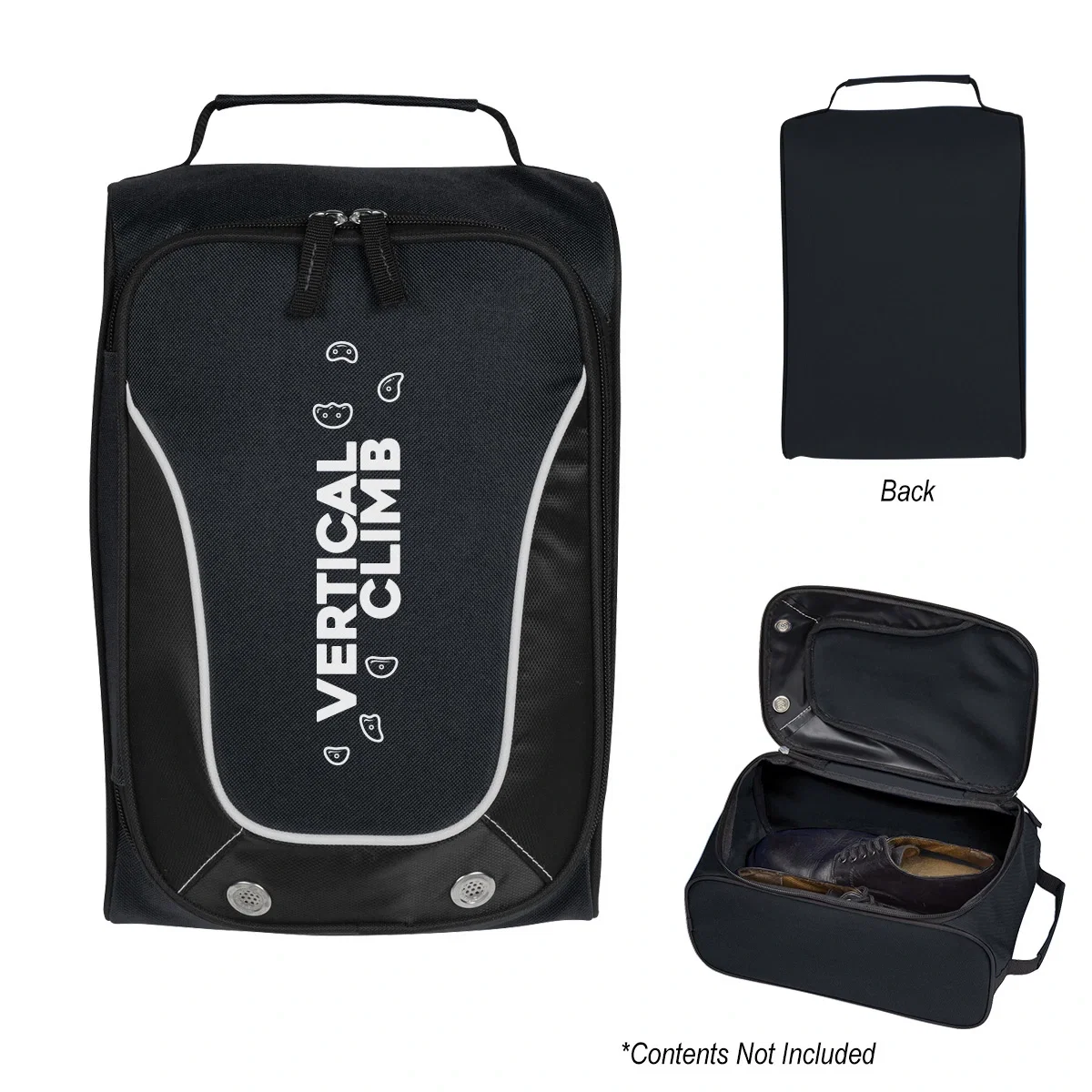 Black golf shoe bag sized to hold one pair