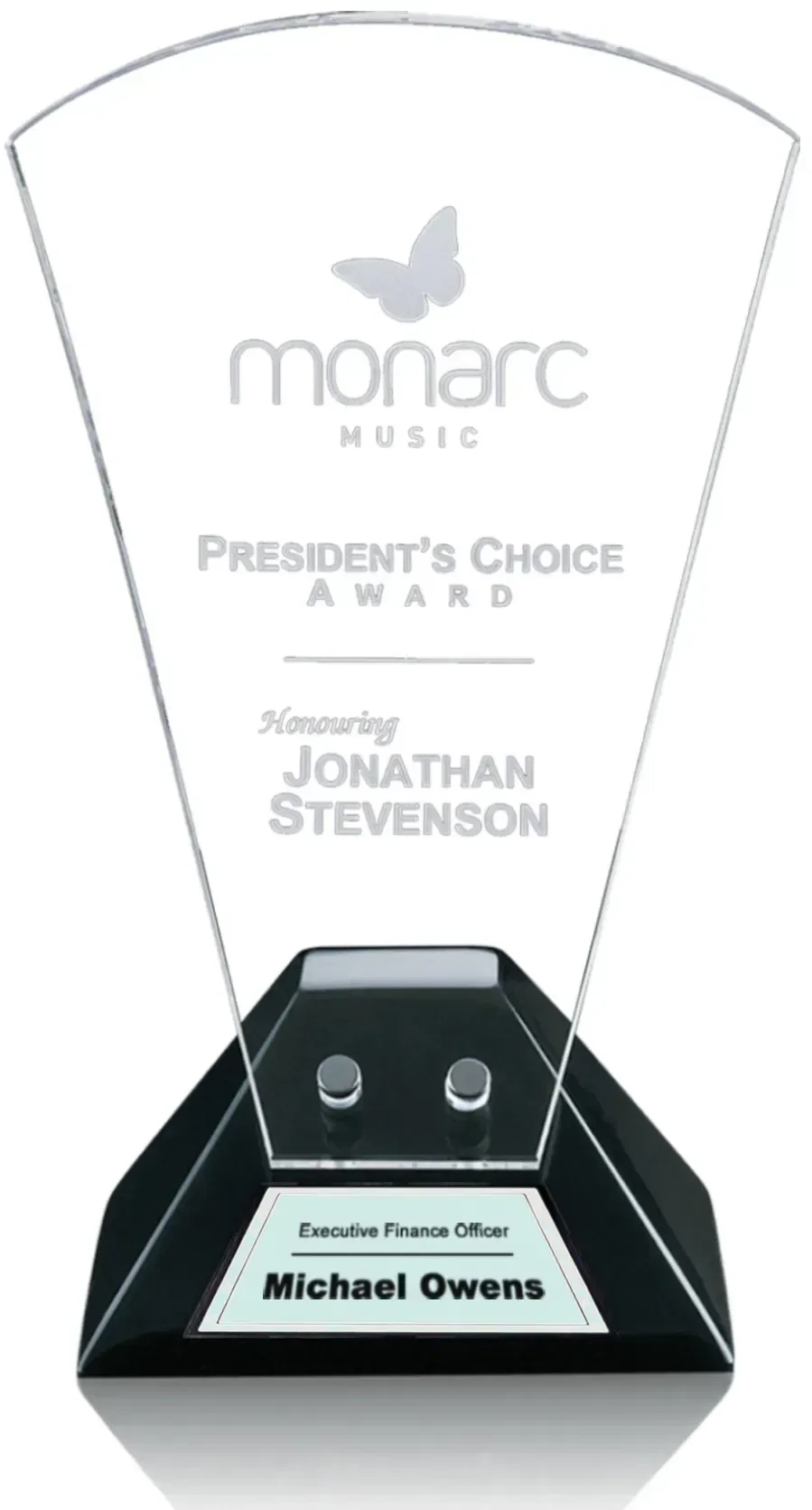 Carlyle Crystal Crescent Custom Award — view 2