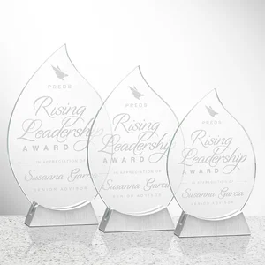 Starfire Crystal Flame Award on Brushed Aluminum Base