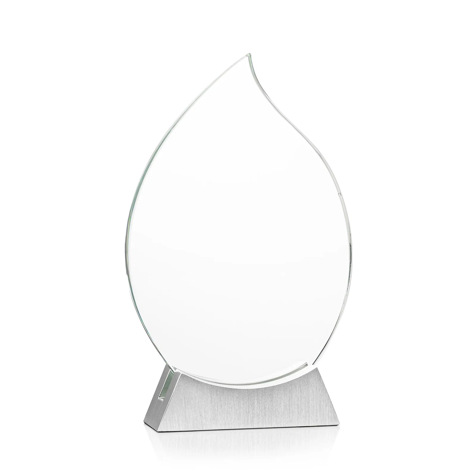 Custom Starfire Crystal Flame Award on Brushed Aluminum Base for dealer and partner awards