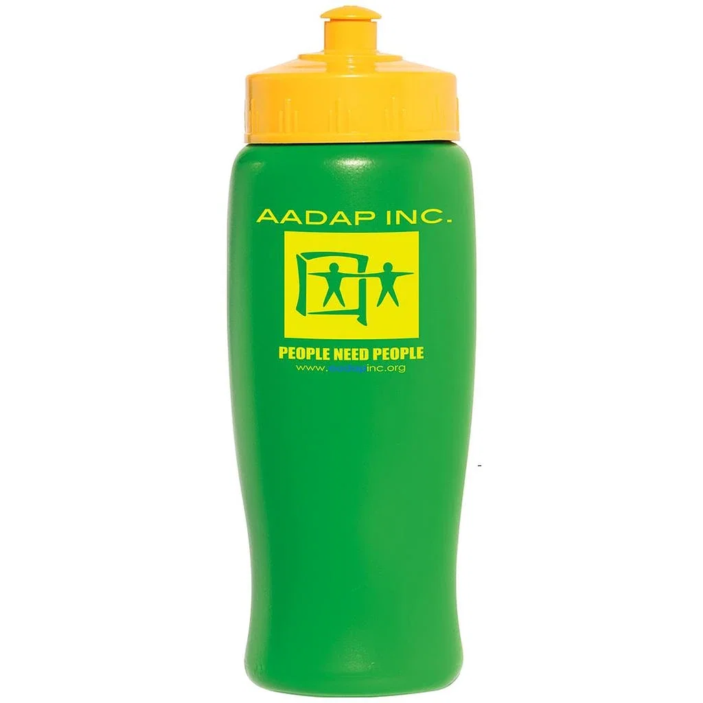 Carmel 24 Oz Sports Bottle — Green,Cap Color: Blue Cap