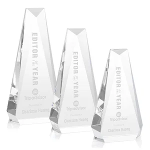 Optical Crystal Beveled Tower Award - Carmel