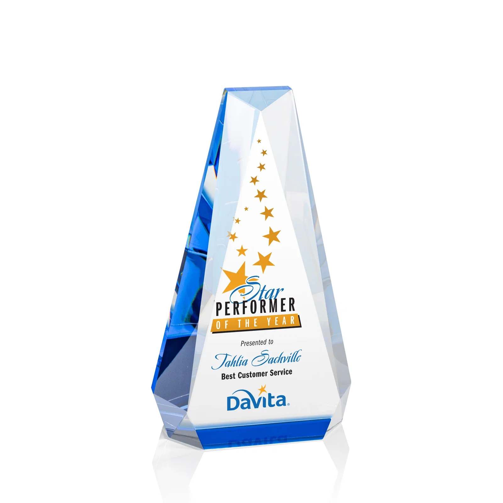 Personalized Optical Crystal Beveled Tower Award - Carmel, awards for donor appreciation