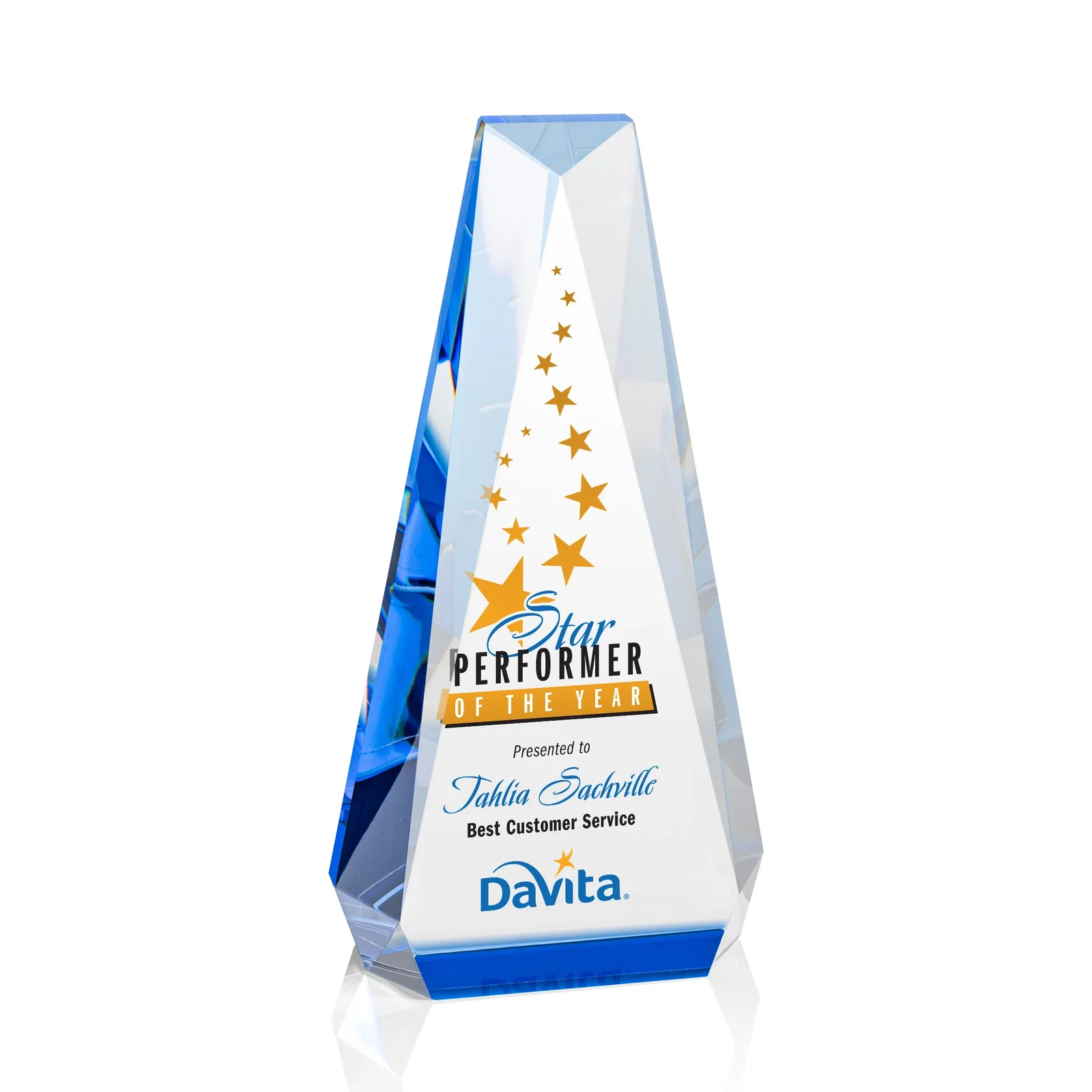 Personalized Optical Crystal Beveled Tower Award - Carmel, awards for graduation ceremonies