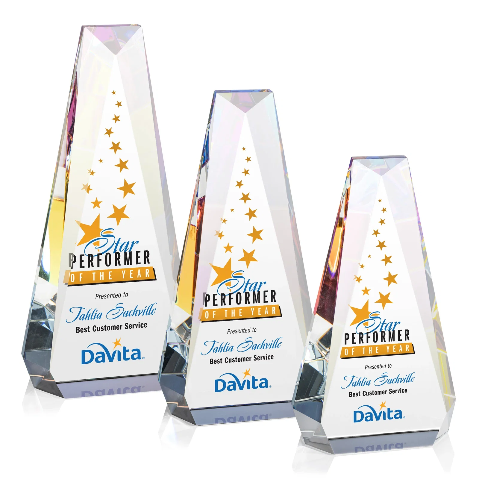 Personalized Optical Crystal Beveled Tower Award - Carmel, awards for volunteer appreciation