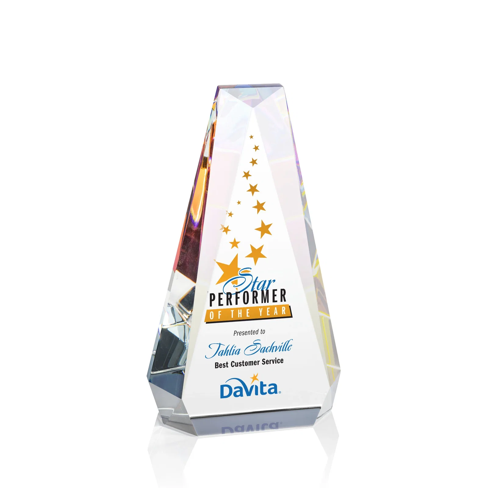 Personalized Optical Crystal Beveled Tower Award - Carmel, awards for dealer and partner awards
