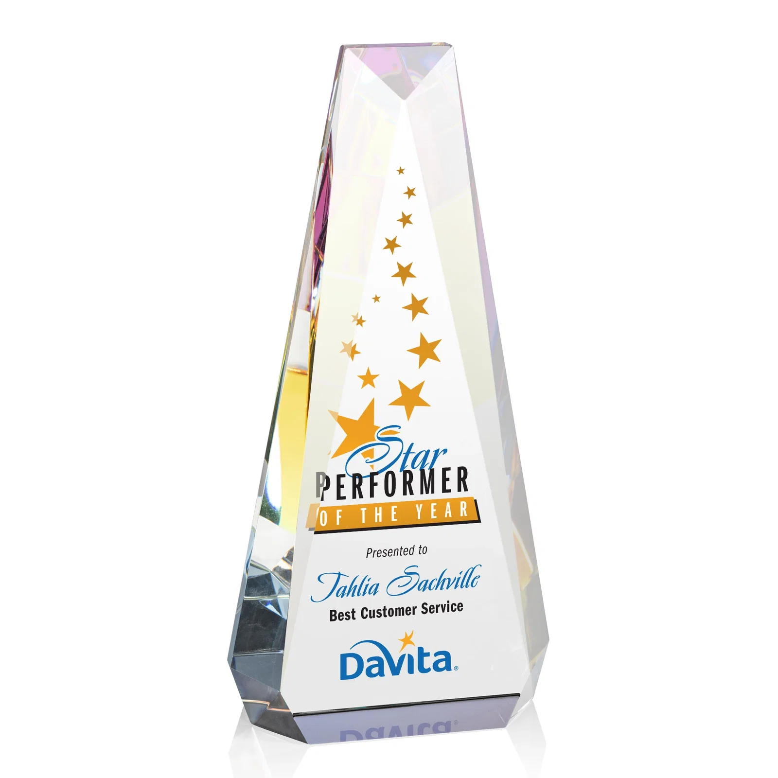 Promotional Optical Crystal Beveled Tower Award - Carmel, awards for employee recognition