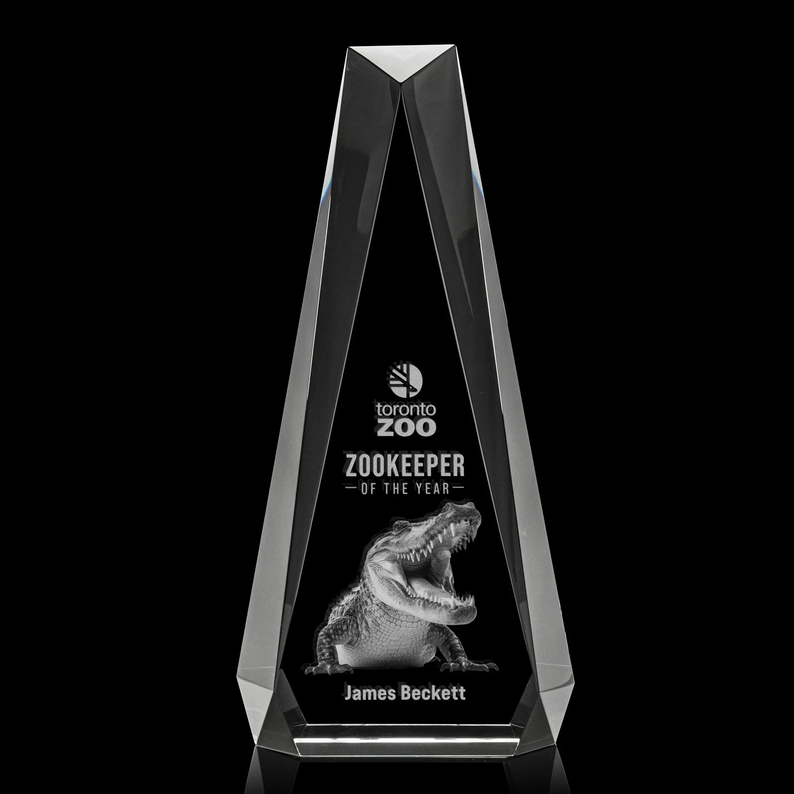 Promotional Optical Crystal Beveled Tower Award - Carmel, awards for retirement presentations