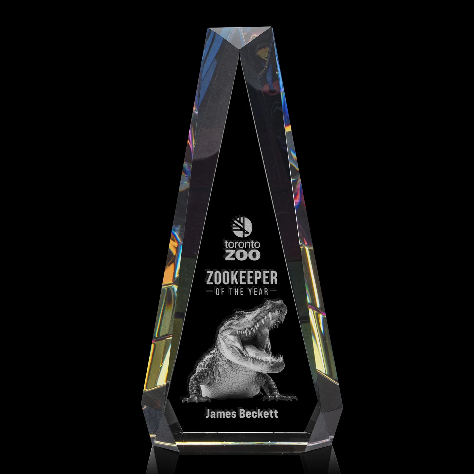 Branded Optical Crystal Beveled Tower Award - Carmel, awards for employee recognition