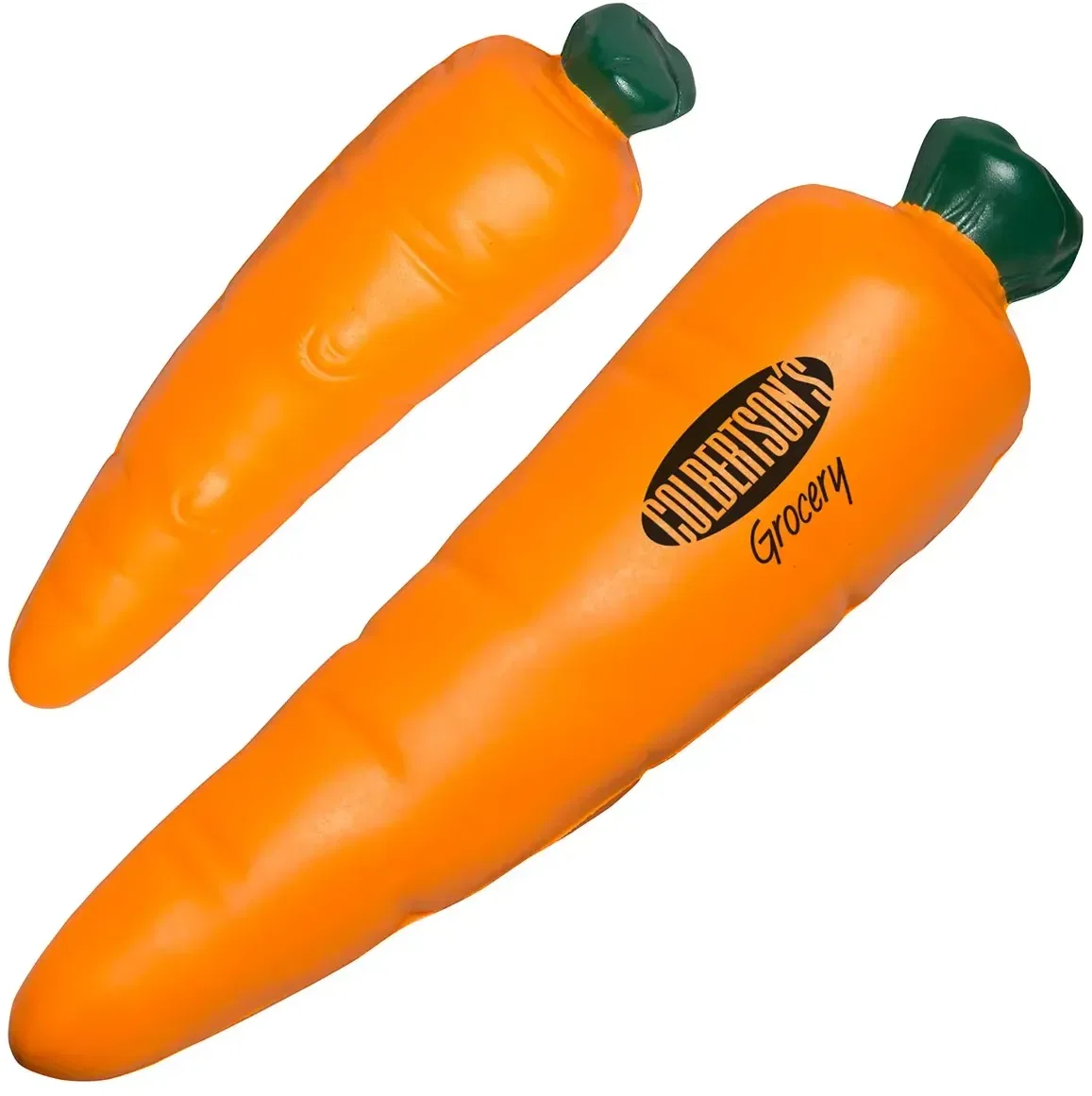 Carrot Stress Reliever, custom garden-carrot promotional stress ball with logo for nutrition programs