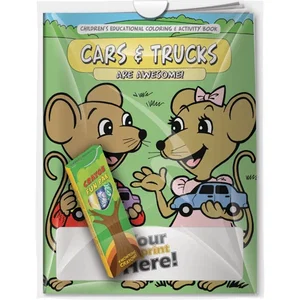 Cars and Trucks Are Awesome! Coloring Book & Crayons Combo Pack (Imprinted Crayons)
