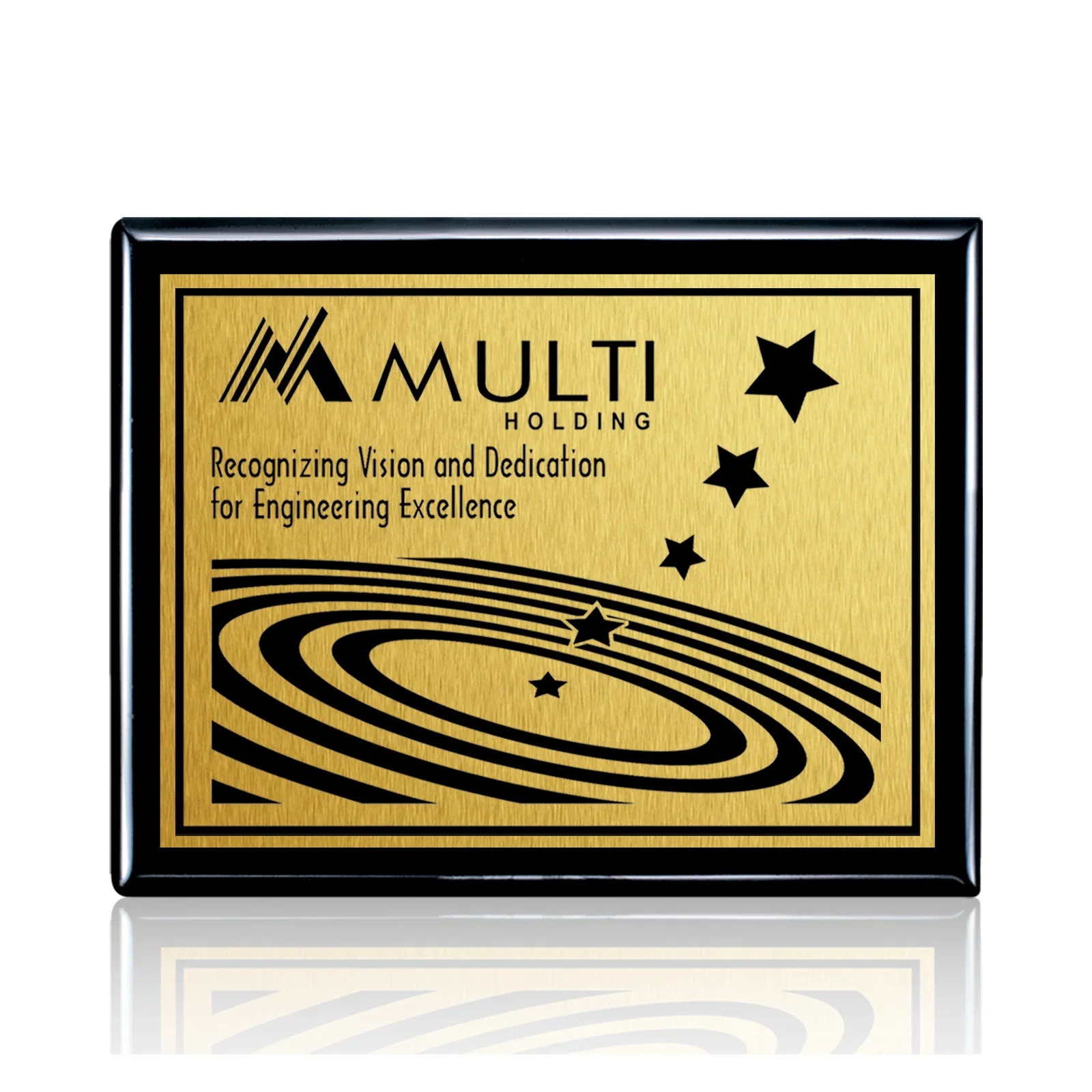 Custom Heat-Fused Aluminum Sublimation Wall Plaque on Black Wood for volunteer appreciation