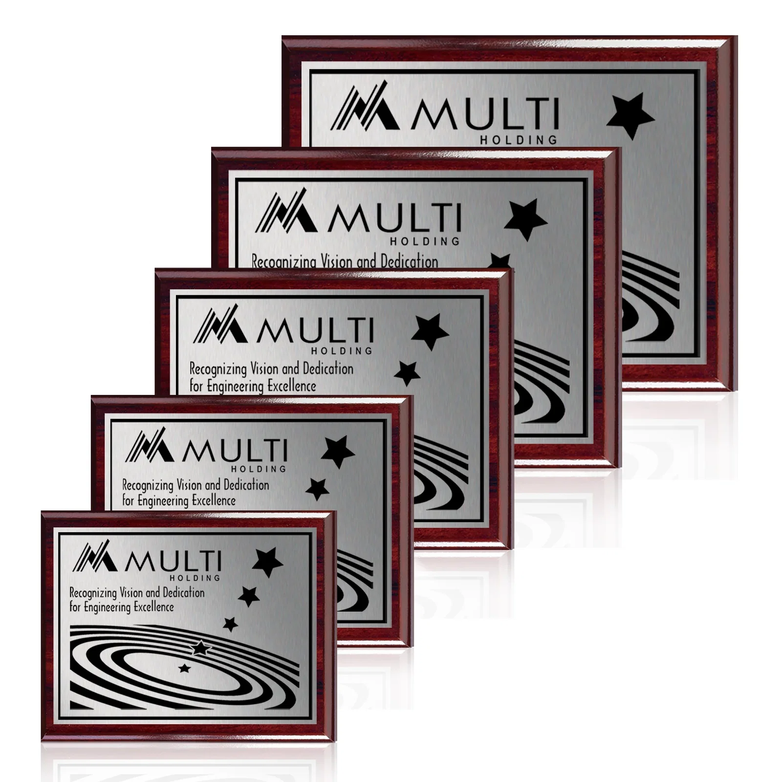 Personalized Heat-Fused Aluminum Sublimation Wall Plaque on Black Wood for service anniversary gifts