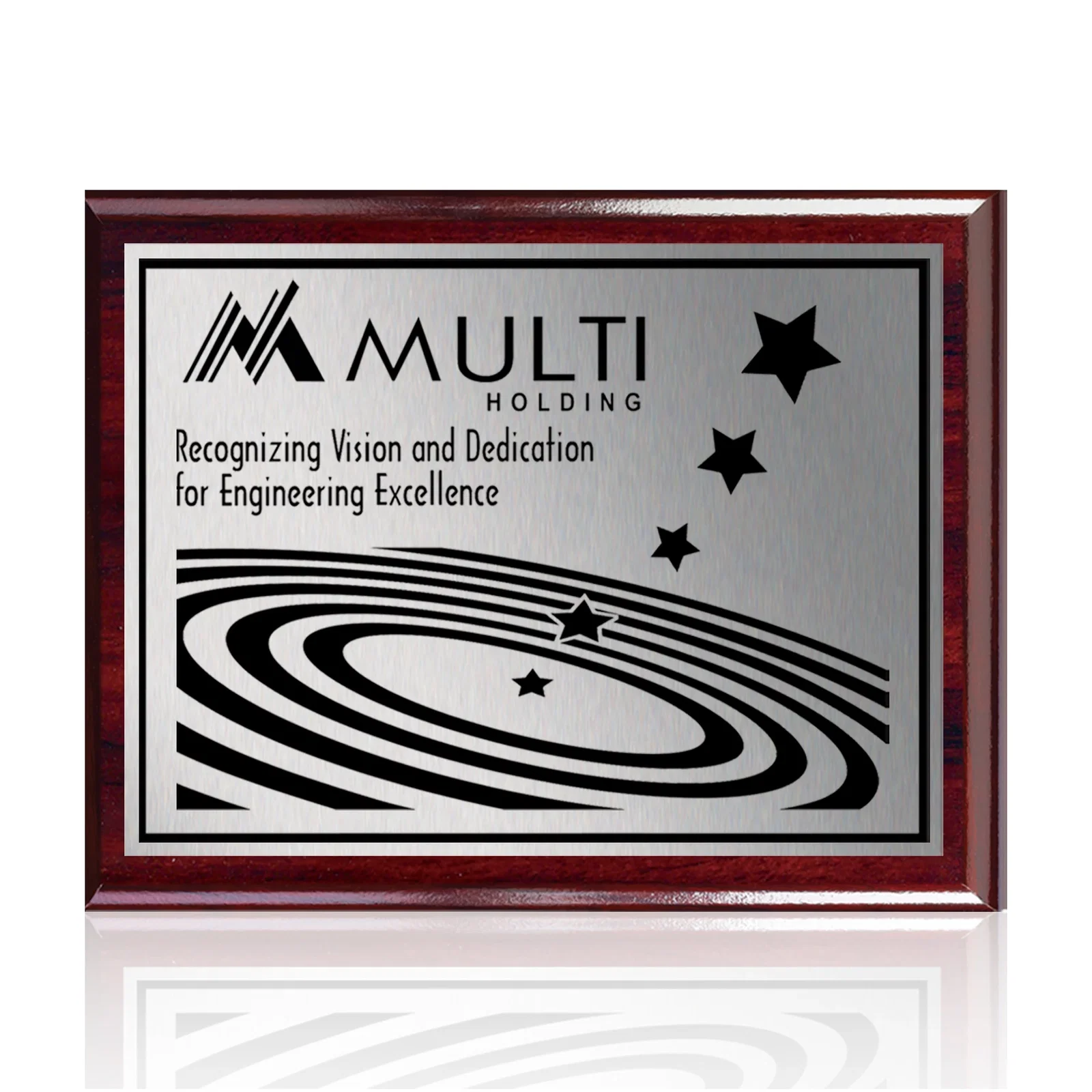Personalized Heat-Fused Aluminum Sublimation Wall Plaque on Black Wood for donor appreciation