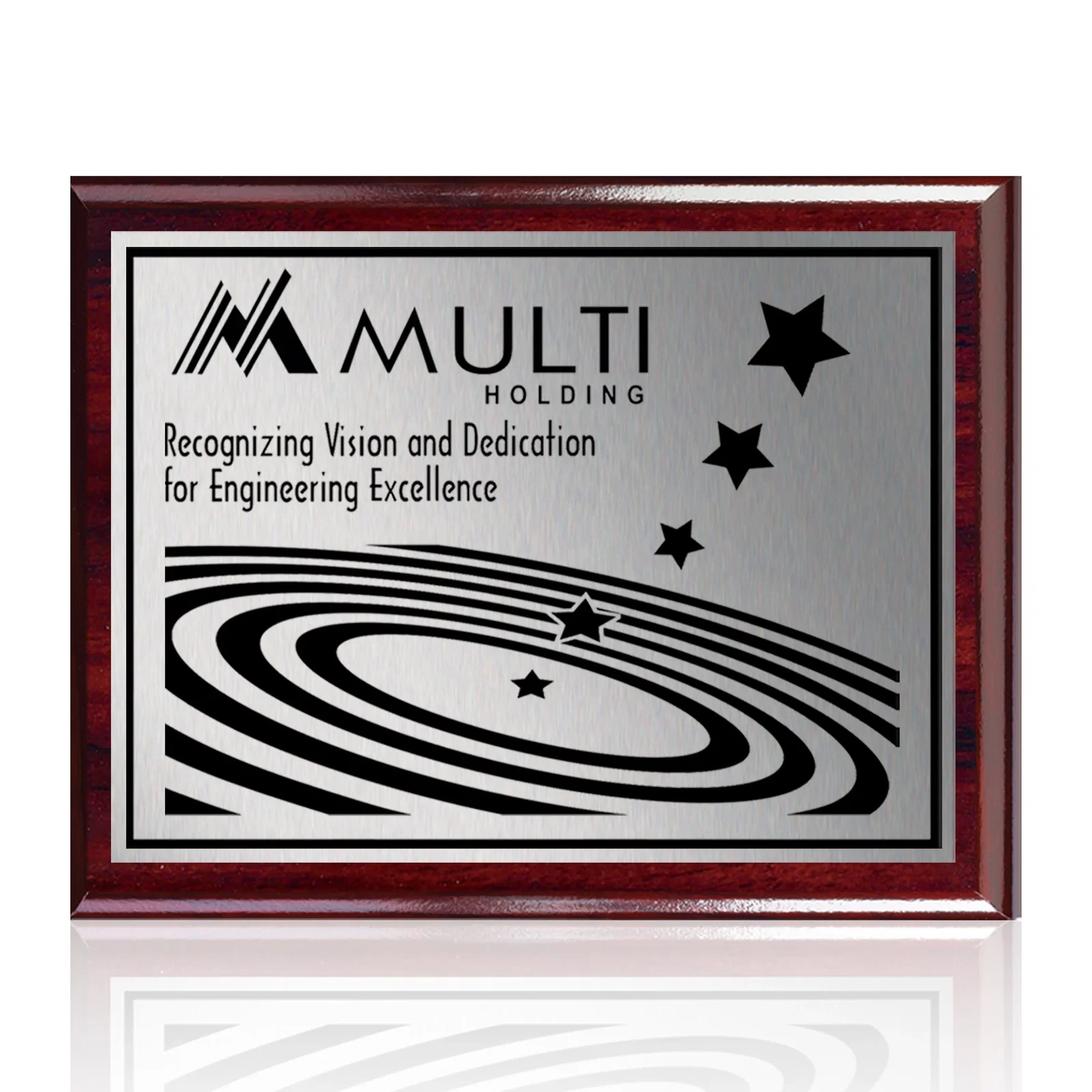 Personalized Heat-Fused Aluminum Sublimation Wall Plaque on Black Wood for graduation ceremonies