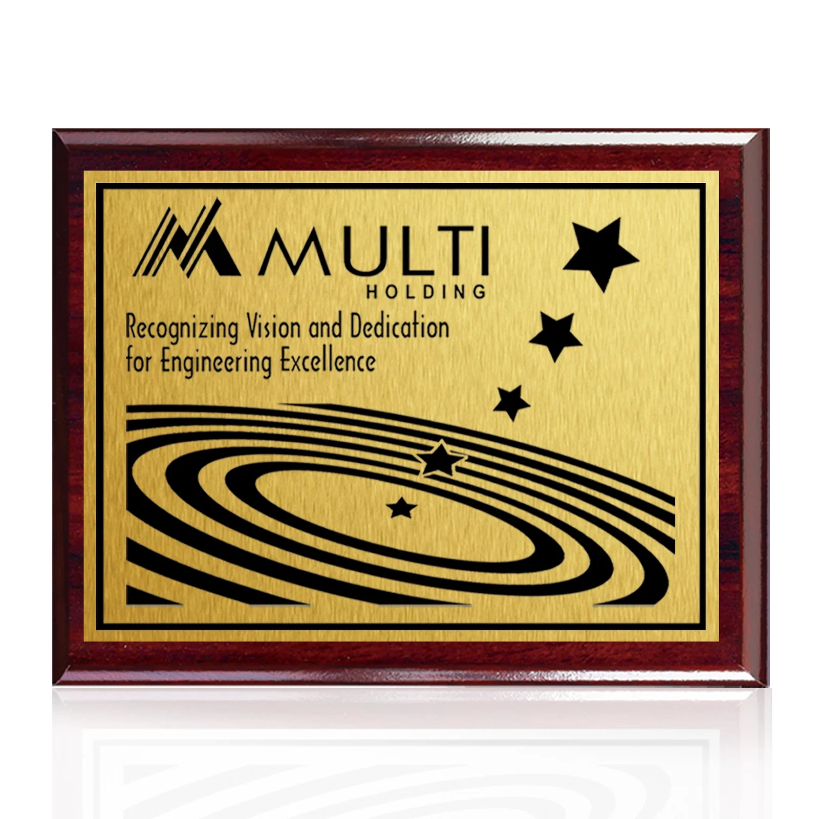 Promotional Heat-Fused Aluminum Sublimation Wall Plaque on Black Wood for service anniversary gifts