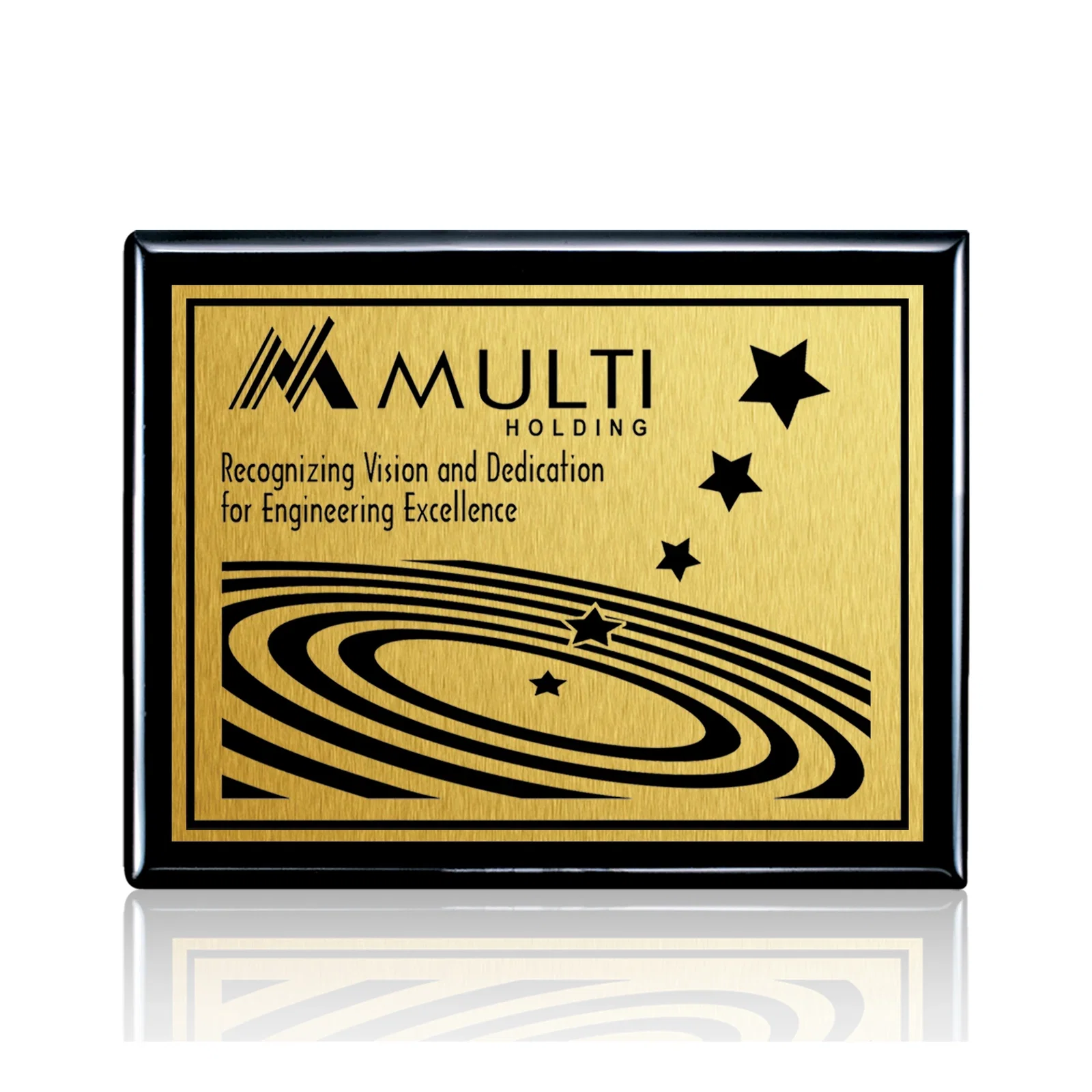 Custom Heat-Fused Aluminum Sublimation Wall Plaque on Black Wood for safety achievement programs