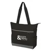 Logo Carter Quilted Tote Bag in Black With Gray