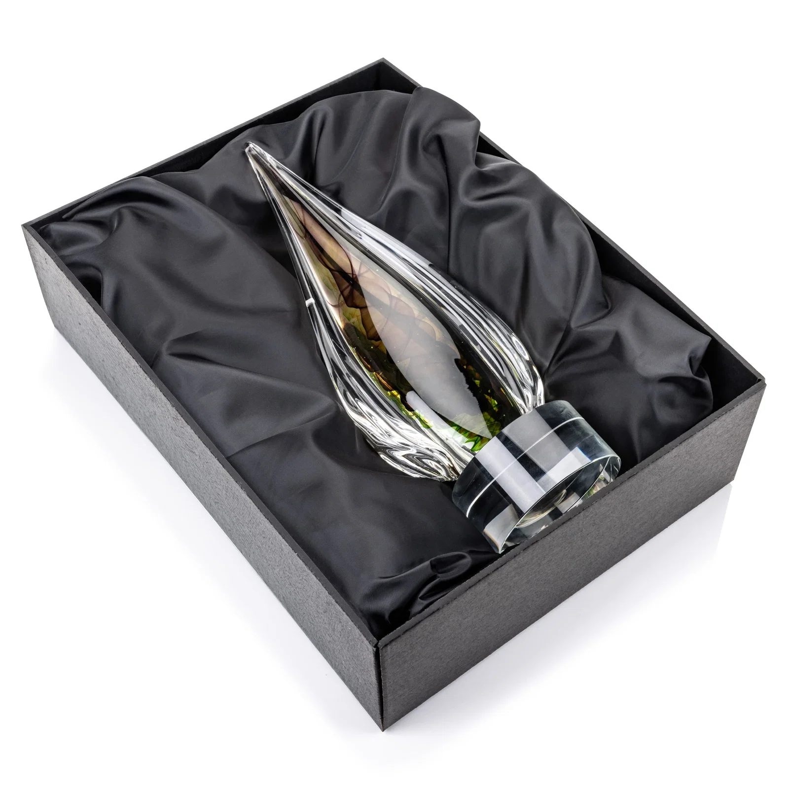 Custom Color Ribbon Art Glass Teardrop Award - Carterra for retirement presentations