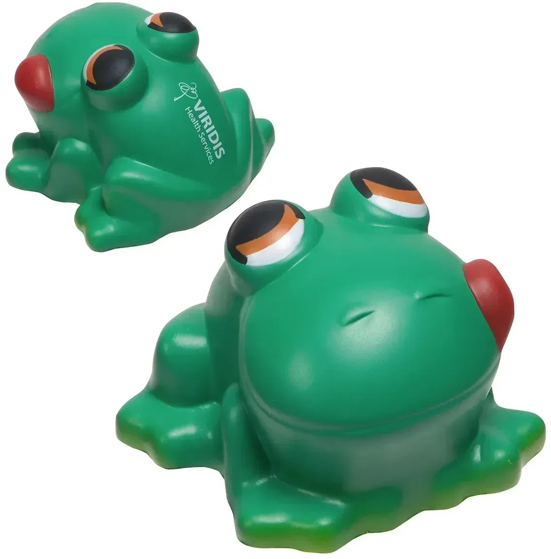 Cartoon Frog Stress Reliever, custom smiling-frog foam squeeze toy for branded logo giveaways