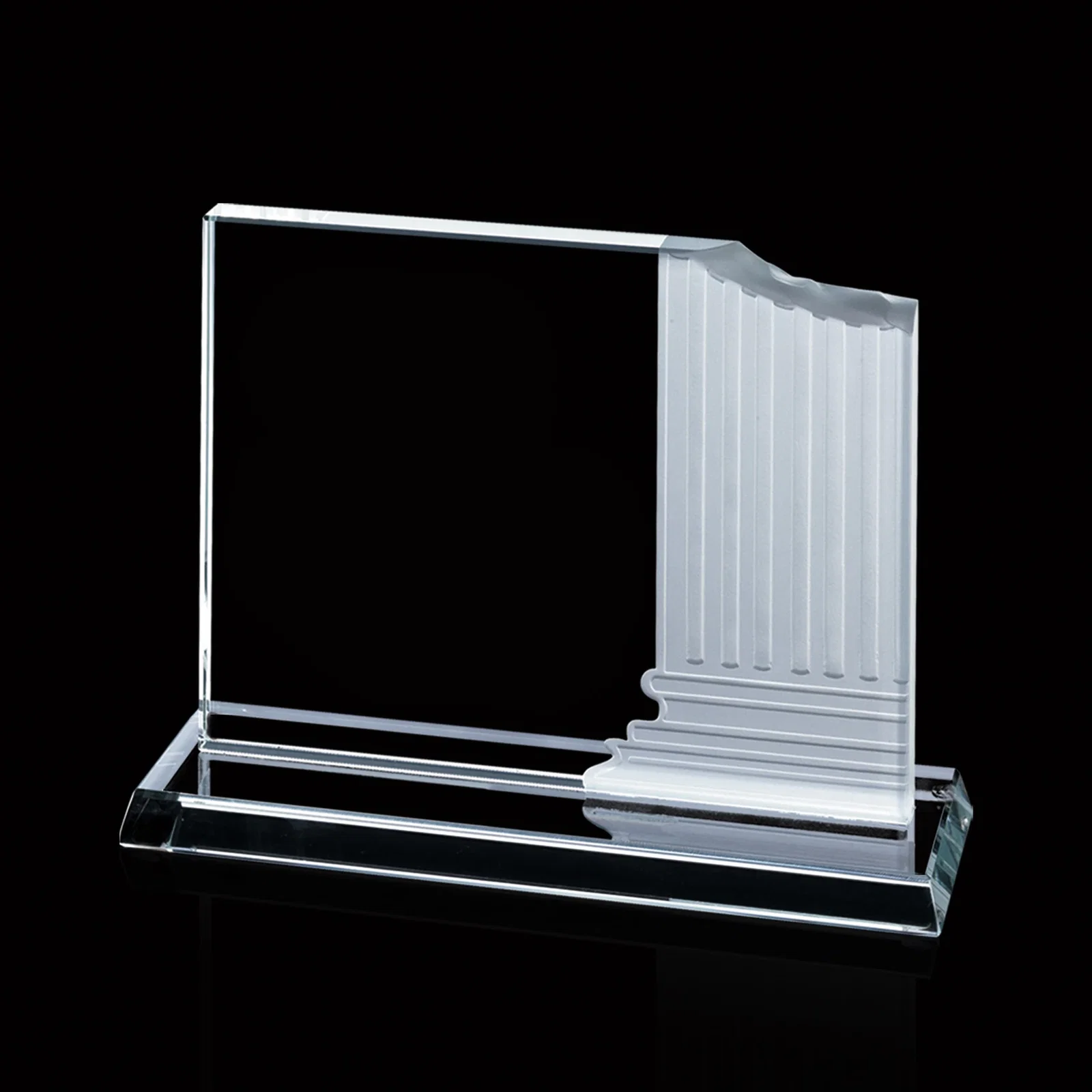 Personalized Starfire Or Jade Glass Award With Carved Ionic Pillars for corporate award ceremonies