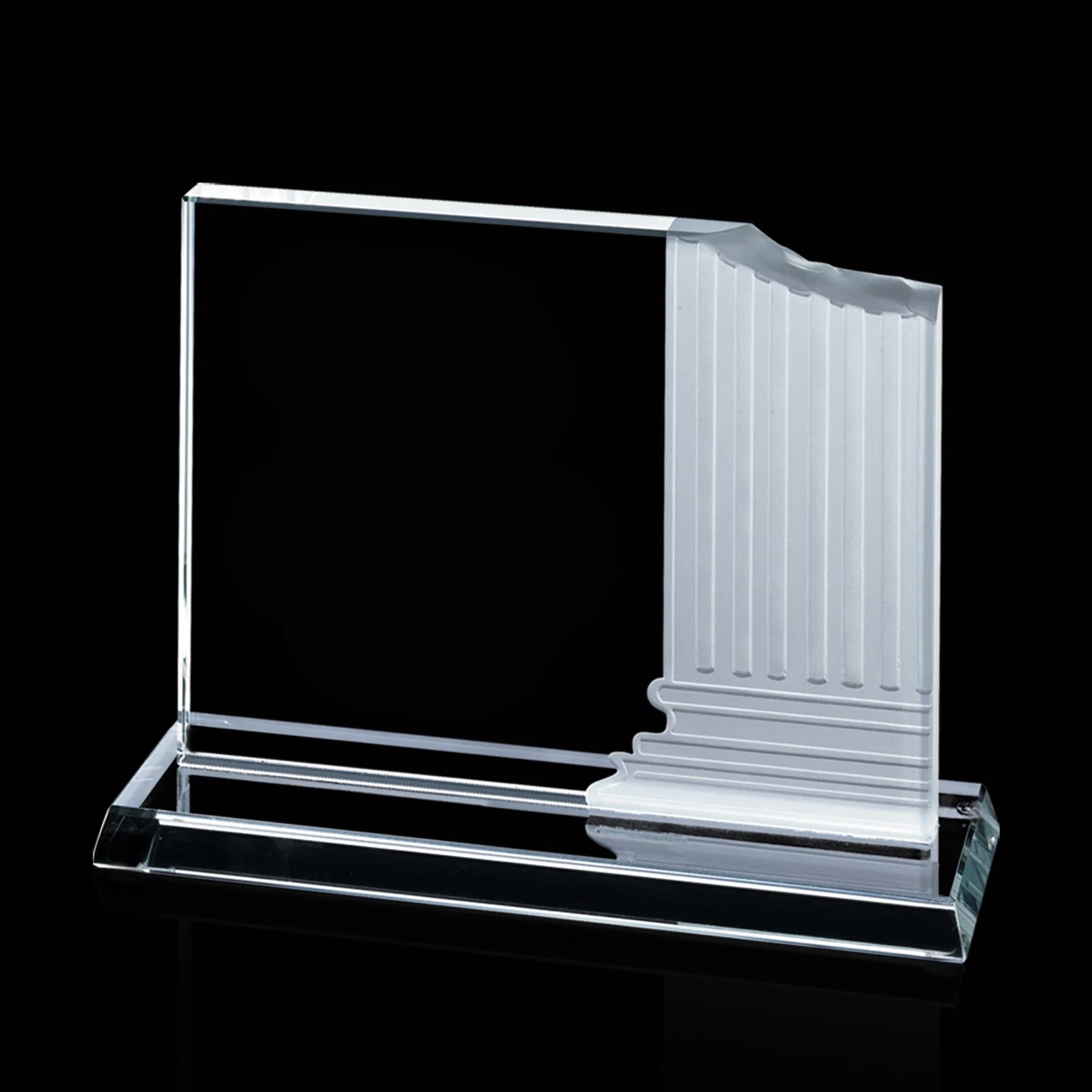 Personalized Starfire Or Jade Glass Award With Carved Ionic Pillars for sales achievement awards