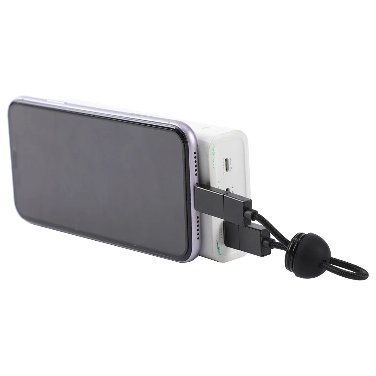 Cask Portable Charging Cable coiled, showing the compact wrap of the promotional cable