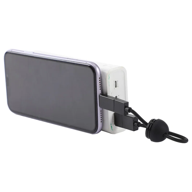 Cask Portable Charging Cable coiled, showing the compact wrap of the promotional cable