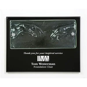 Cast Glass Sistine Chapel Touching Fingertips Plaque